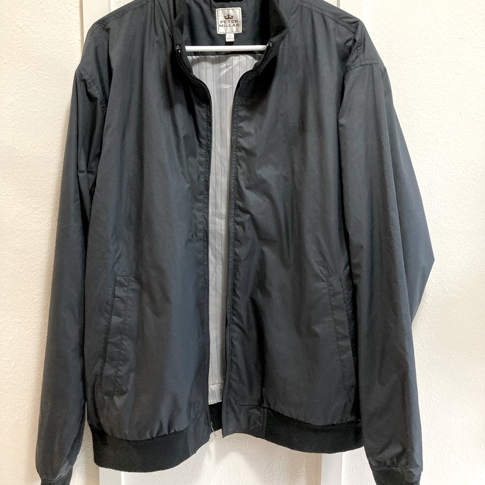 Peter Millar lightweight black bomber jacket